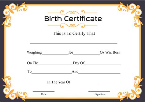 birth certificate  certificate