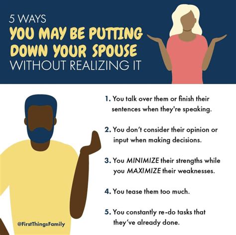 5 ways you may be putting down your spouse first things first