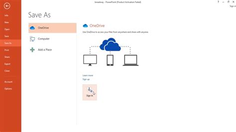 connect  powerpoint  onedrive  cloud