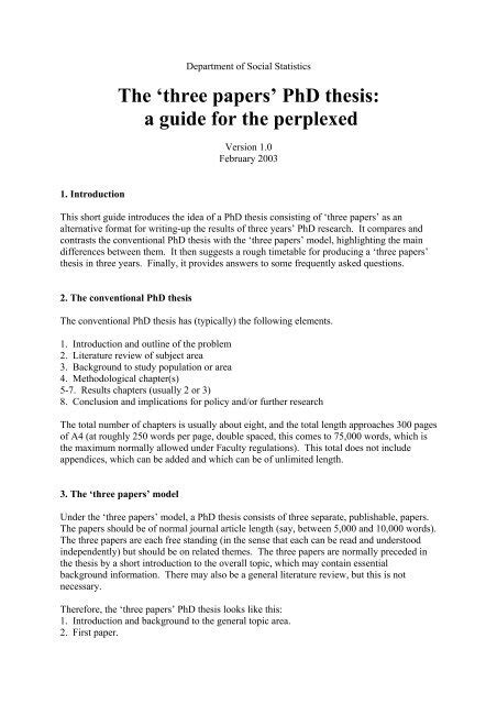 papers phd thesis  guide   perplexed