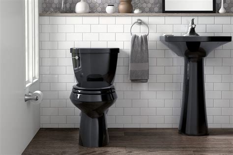 black toilet  unconventional choice   bathroom trend