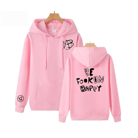 yungblud hoodies men women hip hop  fookin happy yungblud merch pink hoodie spring autumn