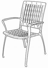 Garden Chair Coloring Printable Large sketch template