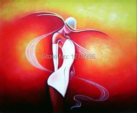 Modern Abstract Style Handmade Wall Art Sexy Woman Portrait Red Subject