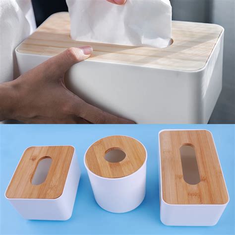 letaosk wood cover plastic tissue box napkin paper holder case dispenser organizer home room car