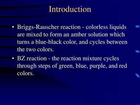 chemistry  oscillating color changing reactions powerpoint  id