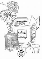 Chanel Coloring Perfume Coloriage Pages Dessin Parfum Drawing Dior Paris Adults Coloriages Colorier Antoinette Marie Printable Books Adulte Adult N5 sketch template