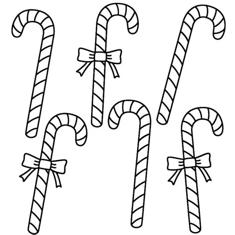 easy printable candy cane coloring page  children
