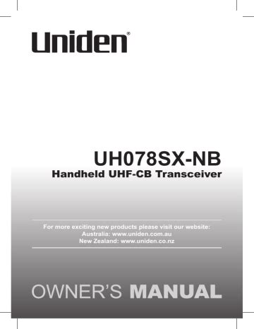uniden uhsx nb owners manual manualzz