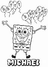 Coloring Spongebob Birthday Pages Happy Name Personalized Sheets Bob Sponge Party Printable Names Colouring Color Clipart Theme Getcolorings Andrea Getdrawings sketch template