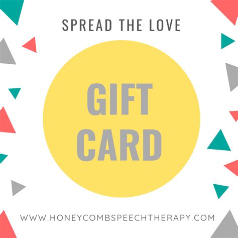gift cards   honeycomb speech therapy