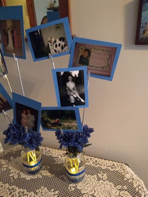 photo birthday party centerpieces dollar tree blue