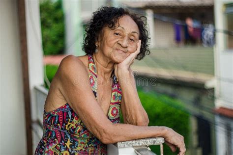 cheerfull portrait mature brazilian woman stock image image of