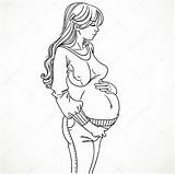Pregnant Embarazada Silueta Joven Yadviga sketch template