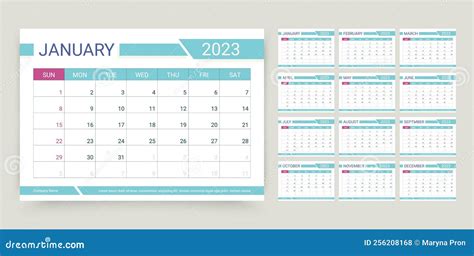 calendar planner template vector illustration monthly grid