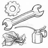 Tools Mechanics Mechanic Mécanique Croquis Meccanici Abbozzo Oggetto Objet Meccanico Doodle Usine Vecteur sketch template