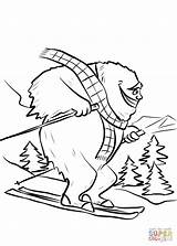 Yeti Coloring Ski Pages Slope Drawing Printable Getdrawings Bigfoot sketch template