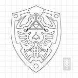 Zelda Escudo Hylian Hyrule Blueprint Inch Peep sketch template