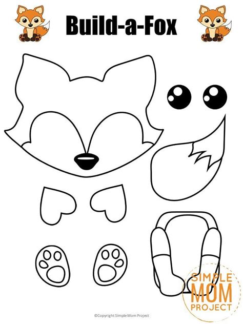 build  fox craft  kids   printable fox templates