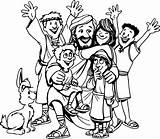 Coloring Jesus Children Little Clipart Pages Library sketch template