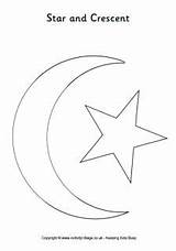 Moon Crescent Star Colouring Templates Eid Template Ramadan Coloring Cresent Activity Projects Colour Village Choose Board sketch template