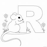 Letter Alphabet Animal Coloring Pages Letters Printable Rat sketch template