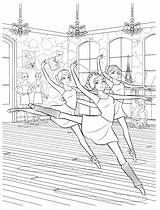 Barbie Coloring Ballerinas Dancing Pages Ballroom Print Colorkid sketch template