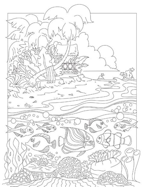 beach coloring book adult coloring book sand sea  etsy