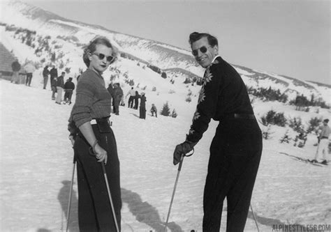 vintage picture of a ski