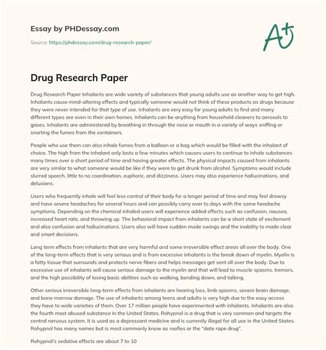 drug research paper phdessaycom