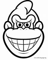 Kong Donkey Coloring Pages Face Diddy Colouring Mask Printable Game Movie Mario Super Color Print Party Nintendo Kongs Donkeys Night sketch template