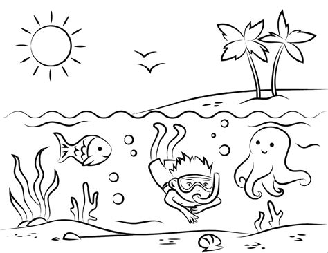 view beach coloring pages images