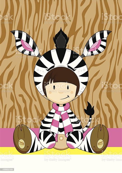 girl in zebra costume stock illustration download image now istock