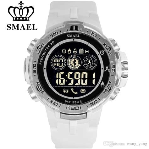 smael bluetooth smart  pedometer calories chronograph outdoor sports led military watches