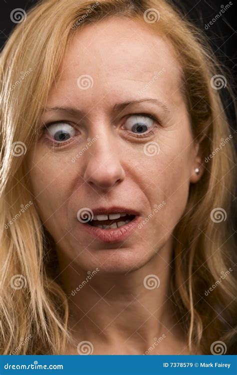 Surprised Woman Looking Down Stock Image Image Of Expressive Express