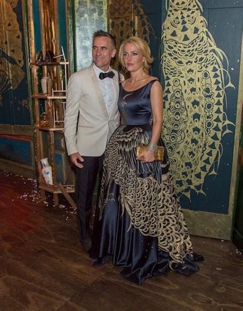 Gillian Anderson At Filthy Lucre Peacock Feather Gala