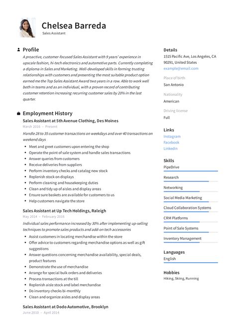 sales assistant resume writing guide resumevikingcom