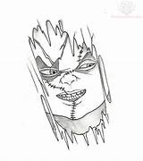 Chucky Tattoo Face Scary sketch template