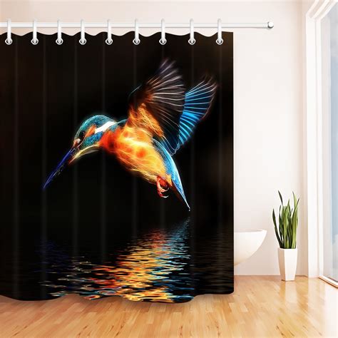 72 Biright Color Hummingbird Bathroom Fabric Shower