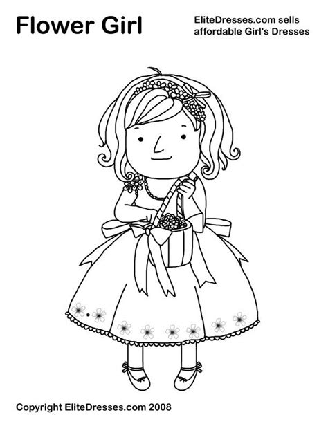 flowergirl coloring pages  girls flower coloring pages wedding