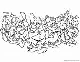 Dwarfs Enanitos Siete Disneyclips Sleepy sketch template