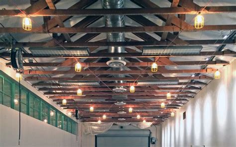 simple industrial style ceiling  large space home decor ideas