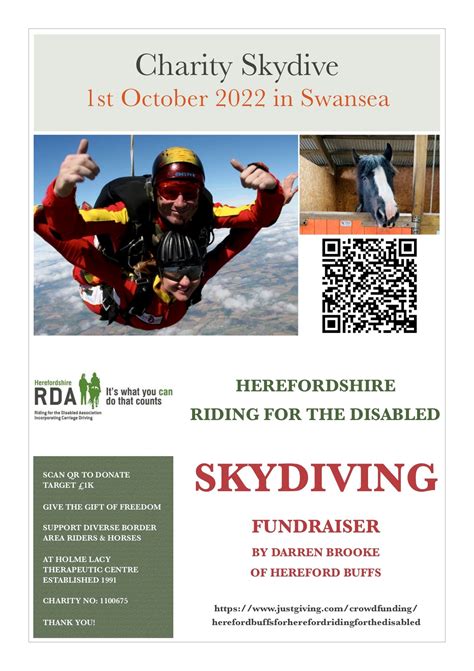 skydive fundraiser herefordshire rda