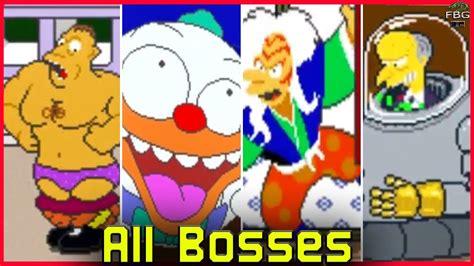 simpsons arcade game  bosses youtube