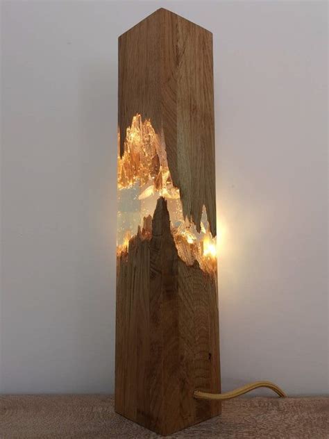 lampe en bois epoxy lampe de nuit decoration de table en image