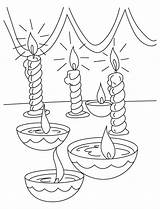 Diwali Coloring Pages Drawing Diya Sketch Kids Happy Lamp Colouring Festival Activities Craft Draw Template Coloringkids Print Printable Diyas Color sketch template