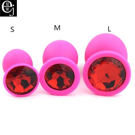 ejmw pink silicone anal plug 3 size you can choose anal sex toys butt