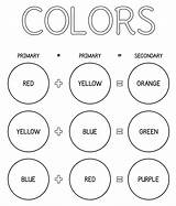 Primary Colors Preschool Activity Printable Color Kindergarten Chart Printablee Via sketch template