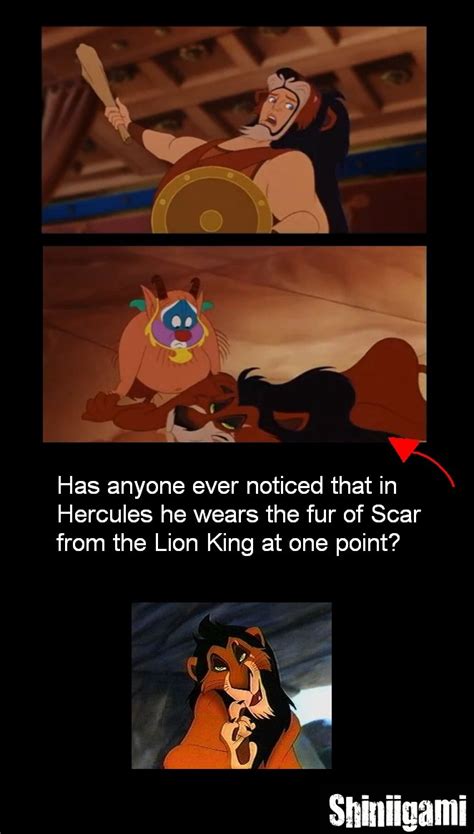 has anyone ever noticed that in hercules he wears the fur of scar from the lion king at one