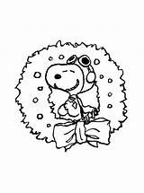 Peanuts Wreath Woodstock Baron Doghouse Bestcoloringpagesforkids Paradijs Kleurplaten Template sketch template